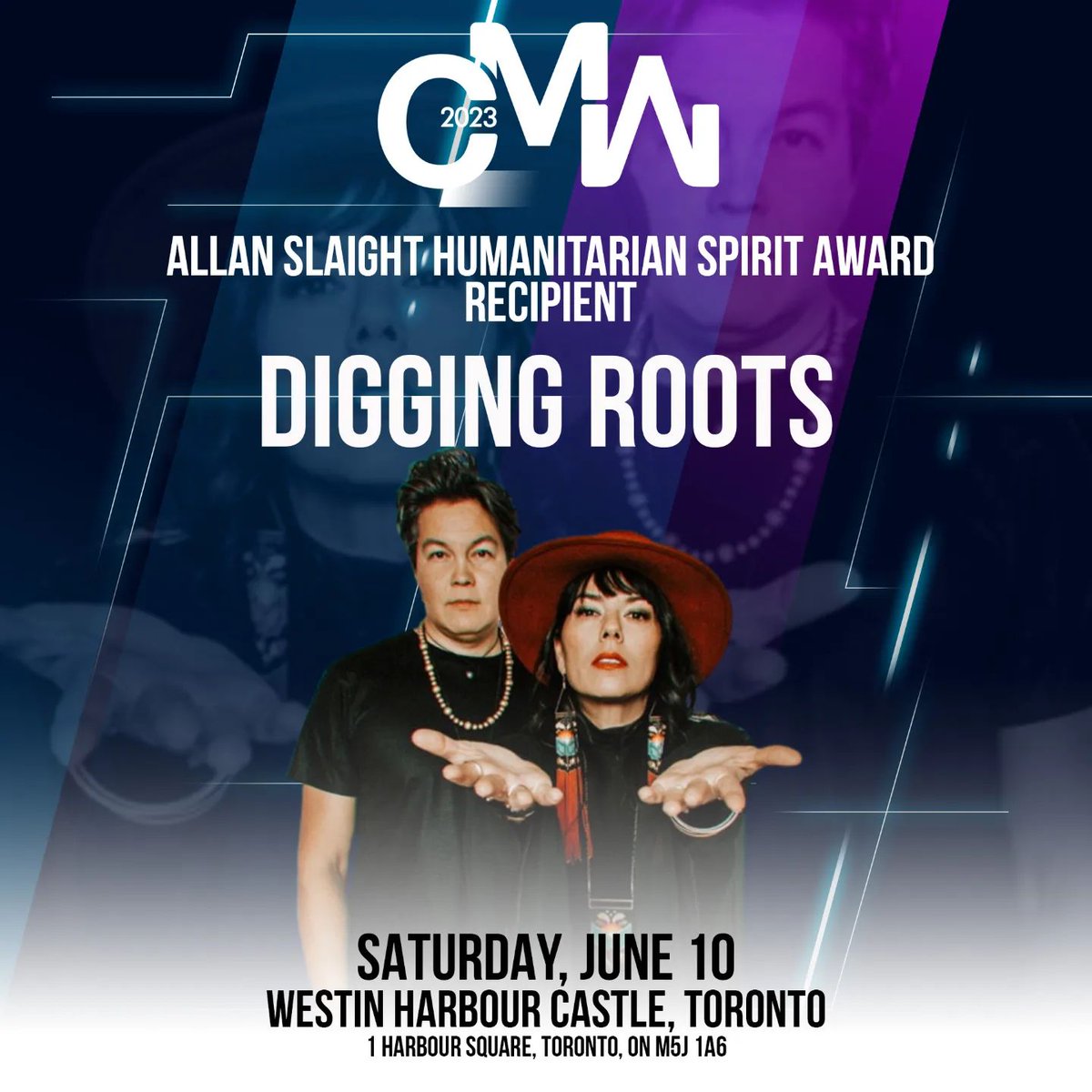 Chi Miigwetch for this honour @CMW_Week @SlaightMusic. We are so grateful to have this opportunity. We are beyond words at the moment but will be back to share more of our thoughts and gratitude. #DiggingRoots #NomadHearts