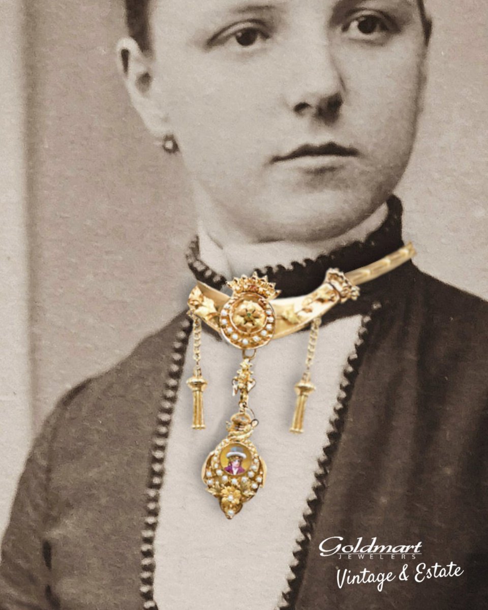 A treasure from the Victorian era.
       
Who do you think the portrait resembles?
        
Find out more, here: thegoldmart.com/jewelry-detail…
        
Our Victorian collection: thegoldmart.com/jewelry?kw=vic…
     
#goldmartjewelersredding #vintagejewelery #estatejewlery #victorianjewlery