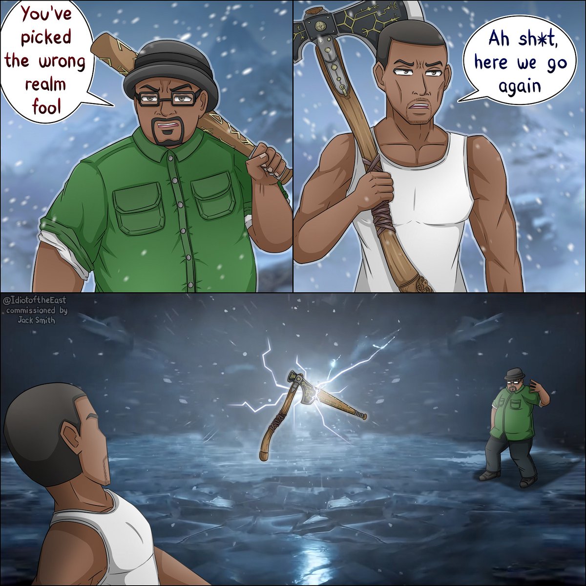 Big Smoke: ALL YOU HAD TO DO WAS FOLLOW THE DAMN BIFROST CJ!

#webcomic #comics  #AnimeArt #GTA