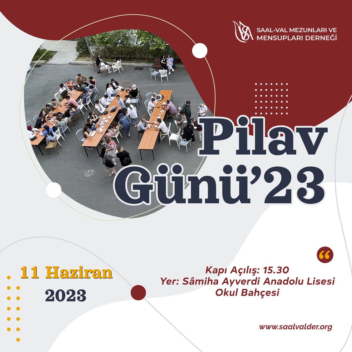 saalvalder's tweet photo. Pilav Günümüze sayılı günler kaldı!

11 Haziran Pazar günü 15.30'da lisemizin bahçesinde buluşmak dileğiyle! Tüm mezun ve mensuplarımızı bekliyoruz! https://t.co/CtYOct1E9t