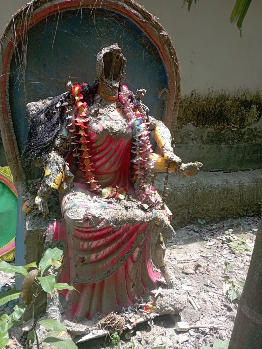 rabindra_adv's tweet photo. Hindu deities desecrated and vandalized by Muslim perpetrator at Patuakhali district in Bangladesh last week. Perpetrator arrested.Some claimed this muslim man is a mad man. https://t.co/hGx1fULkyf