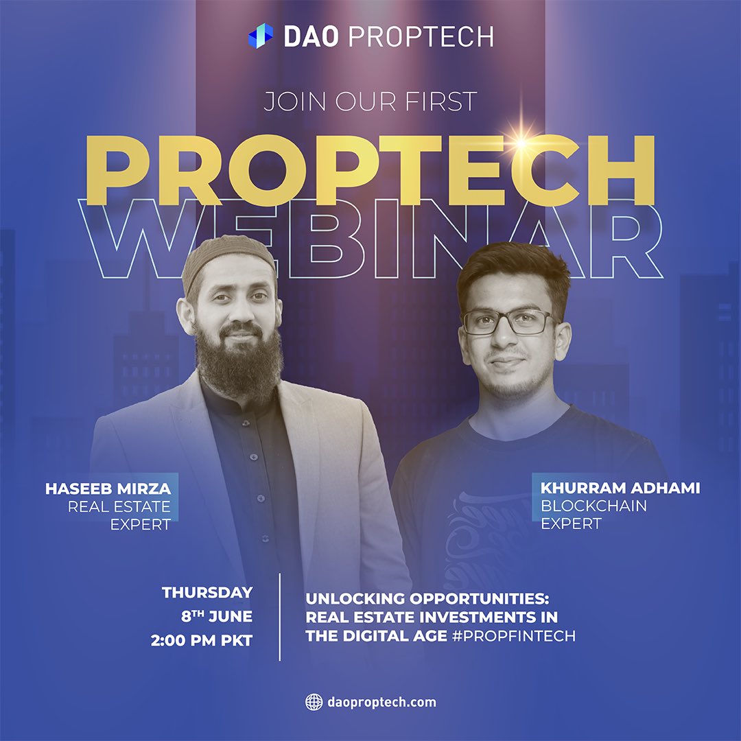daoproptech's tweet photo. Gear up! The webinar session that you all asked for is here! Join us next Thursday for an insightful hour with our experts to unveil the prop Fintech space.
Mark your calendar!
#webinar #propfintech #staytuned https://t.co/w06x3JnCjm