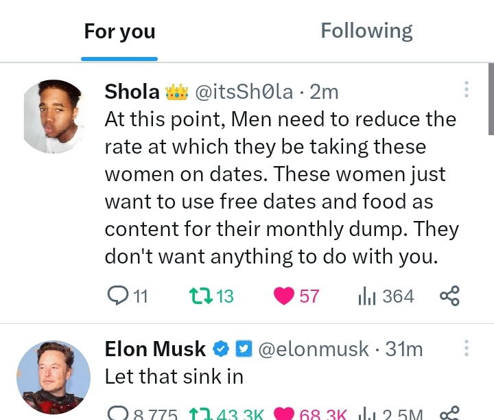 'Elon musk replies MachoMan Shola'...imagination wan kill twitter Liegorithm