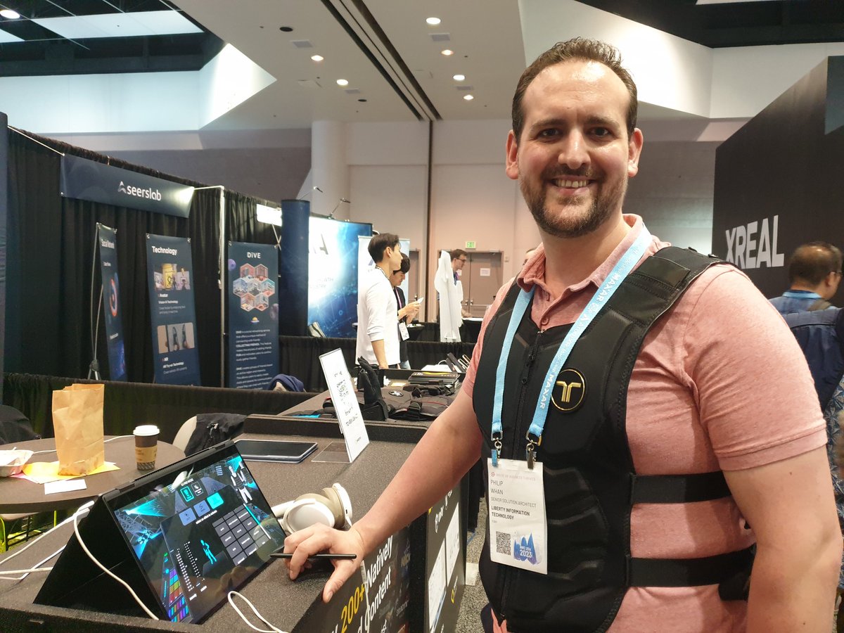 PhilipWhan's tweet photo. The #awe2023 Expo and Playground has been an amazing experience. I've been like a kid in a candy store interacting with the demonstrations and vendors today. Learning a ton about what companies at the forefront of VR, MR and AR are delivering.
#LibertyIT https://t.co/mlw5jaDhYy