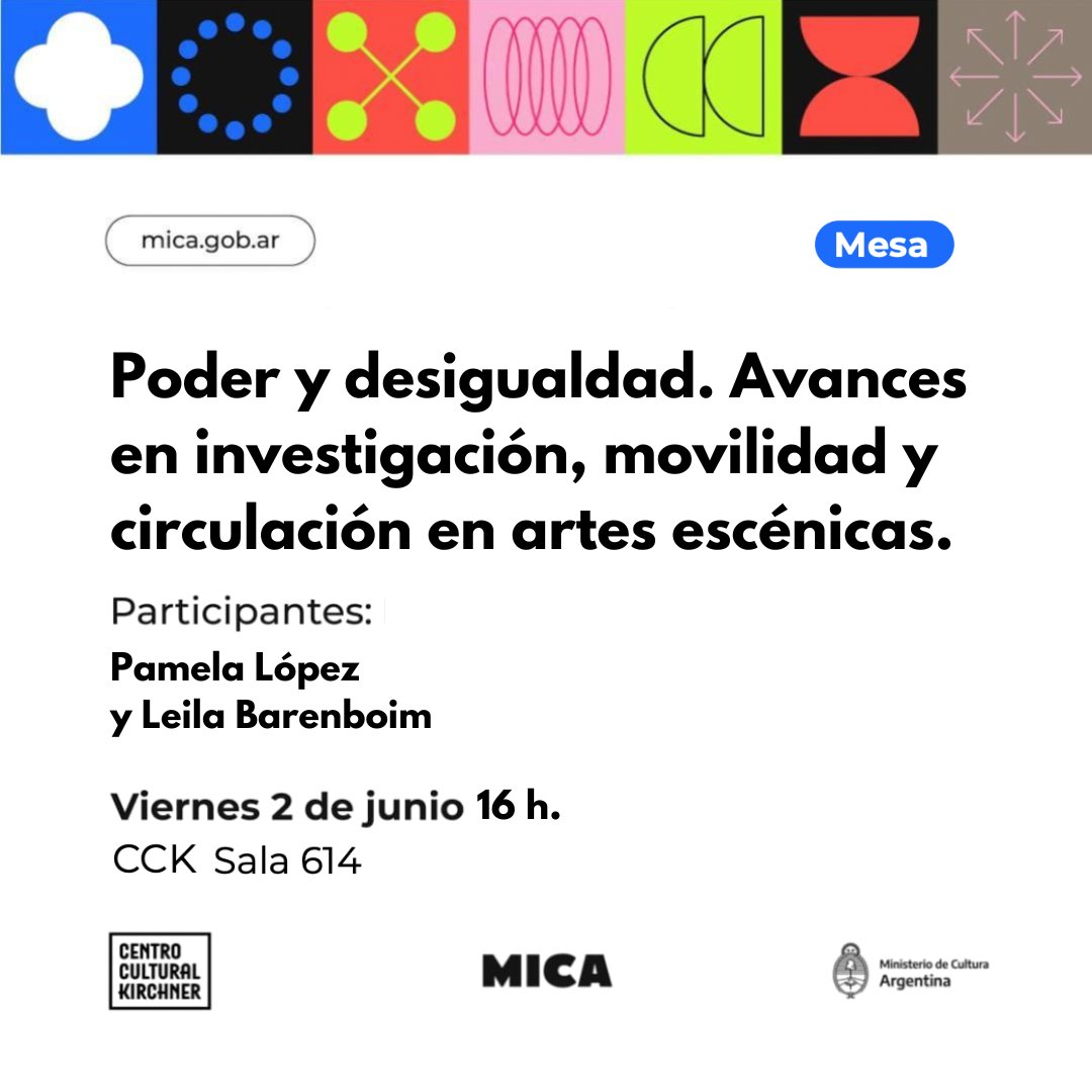 hoy en <a href="/MICAcultura/">MICA</a> les recordamos de esta mesa de conversación donde mostraremos data y contextos de desigualdad en la movilidad de las artes escénicas.