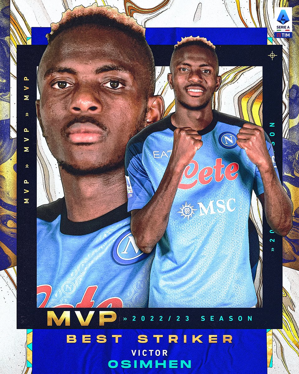 🛡️ 𝐕𝐈𝐂𝐓𝐎𝐑𝐈𝐀𝐌
Osimhen è il miglior attaccante della stagione 2022/23 👏
𝐍𝐀𝐏𝐎𝐋𝐈 𝗖𝗔𝗠𝗣𝗜𝗢𝗡𝗜 𝗜𝗡 𝗜𝗧𝗔𝗟𝗜𝗔  𝟮𝟬𝟮𝟯 🇮🇹
 #Napoli1926AmoreInfinito | #ForzaNapoliSempre |