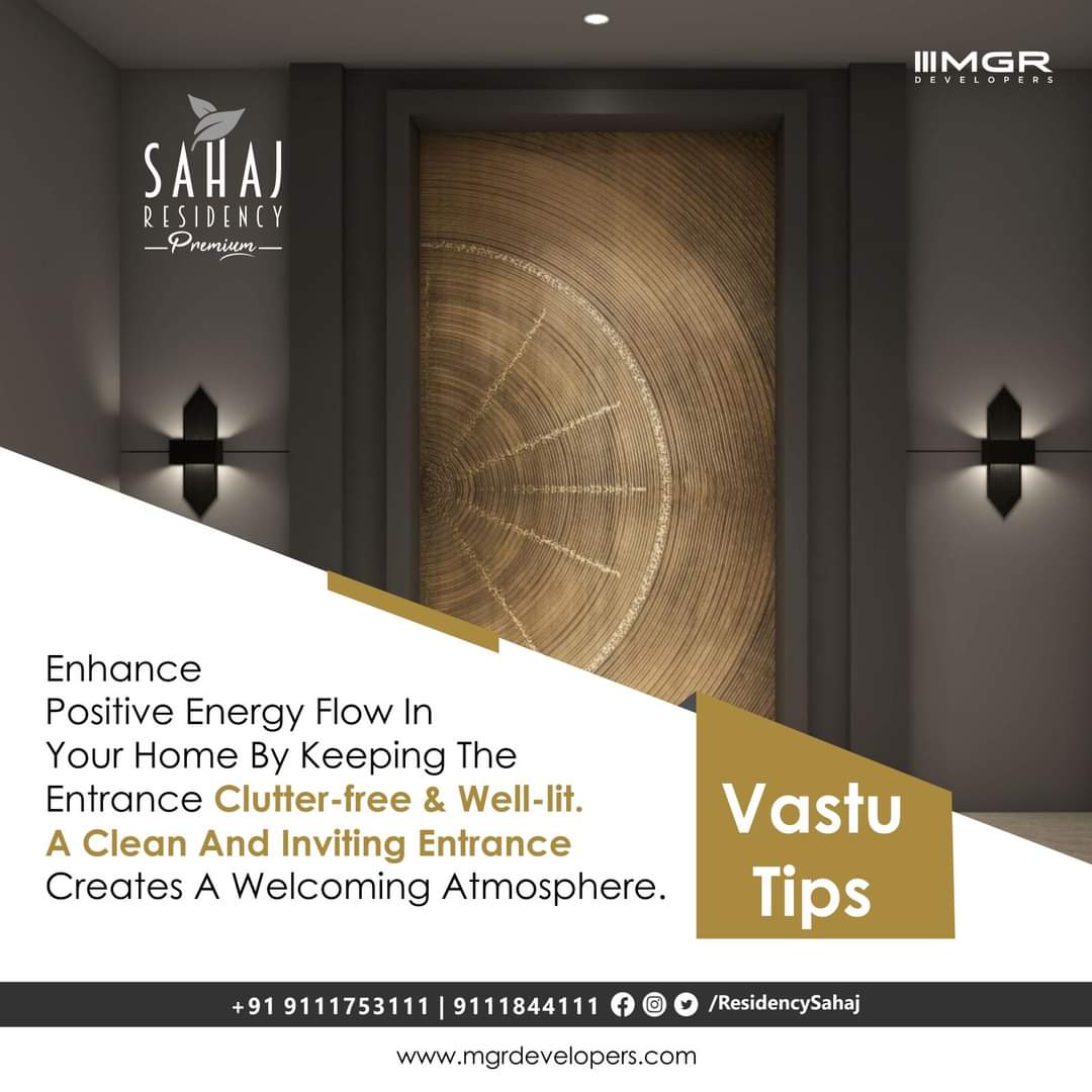ResidencySahaj's tweet image. &quot;Welcome Positive Vibes! 🏡&quot;
✨ Enhance the energy flow and invite harmony into your home with this Vastu tips for your entrance.
Create a warm and inviting ambiance right from the doorstep! 🚪💫
 #VastuTips #PositiveEnergy #HarmoniousHome #realestatetips #indoreproperty