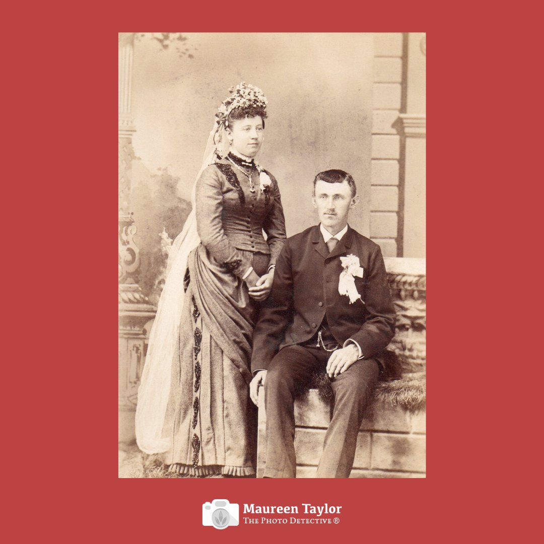 This month I'll be focusing my social media on weddings! 

I'm kicking it off with this gorgeous one from my collection. You see, not all brides wore white. In the nineteenth century, wearing a good dress with wedding accessories was more common, like this mid-1880s bride.