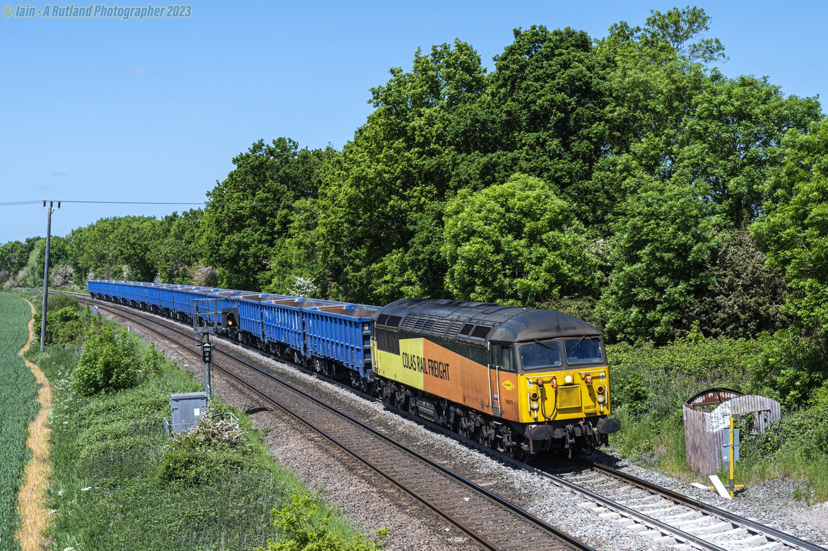 56078 4Z93 Chaddesden Sidings to Kings Lynn T.C at Egleton Rutland 2-6-2023 @DCRailOfficial @ColasRailUK @C56G2 @railcamlive #Rutland #gridwatch