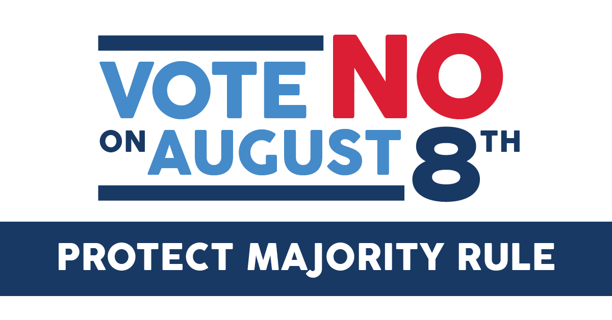 We all want the freedom to make decisions about our lives and communities. Ballot issues let us exercise these freedoms, but special interests want to make it harder to get issues on the ballot and to pass them. #VoteNOinAugust to protect majority rule. oft-aft.org/news/vote-no-i…