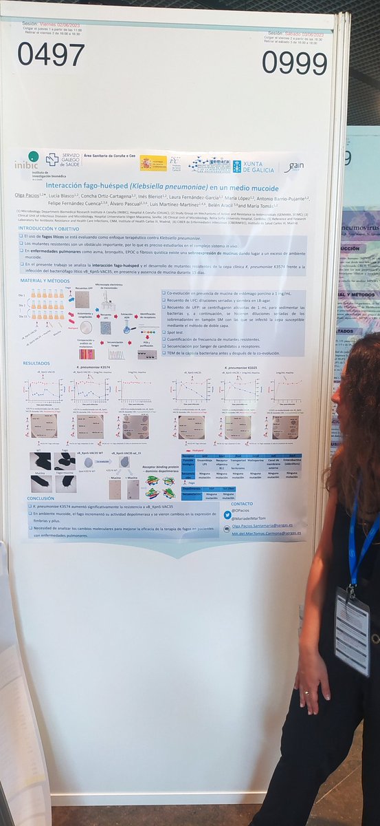 Happy to share a bit of our latest work regarding phage-host interactions in a mucoid environment 🦠🧫 at #SEIMC. Many thanks to my PhD supervisor @MariadelMarTom, all the #MicroTM group @conchoc @InesBleriot @LauraFerGarBact and collaborators 😙