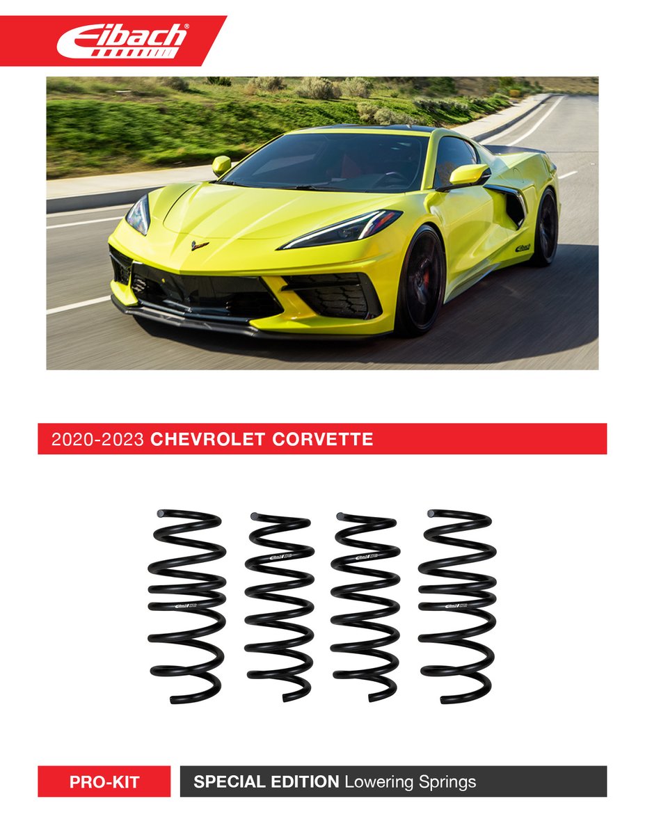 New Pro-Kit Lowering Springs for the 2020-2023 Chevrolet Corvette C8 Special Edition are now in stock.

Part # E10-23-036-01-22

Get yours at https://t.co/oM1hNT8kFH

#eibach #eibachcanada #corvette https://t.co/AcUdgOt4i9