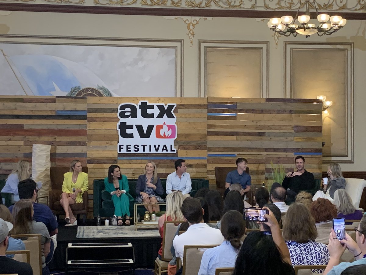 ATX TV Festival (@atxfestival) on Twitter photo “Are y’all pumped?” asked moderator <a href="/TanyaRad/">Tanya Rad</a> at the TV Podcast Showcase presented by iHeartRadio at #ATXTVs12. Yes, we are. So great to see our panelists: <a href="/davidlascher/">david lascher</a>
<a href="/benhiggi/">Benjamin Higgins</a>
<a href="/ashleyiaco/">Ashley Iaconetti</a>
<a href="/jenniegarth/">Jennie Garth</a>
<a href="/TeddiMellencamp/">Teddi Mellencamp</a>
<a href="/druidDUDE/">Kevin McHale</a> and Christine Taylor! “Are y’all pumped?” asked moderator <a href="/TanyaRad/">Tanya Rad</a> at the TV Podcast Showcase presented by iHeartRadio at #ATXTVs12. Yes, we are. So great to see our panelists: <a href="/davidlascher/">david lascher</a>
<a href="/benhiggi/">Benjamin Higgins</a>
<a href="/ashleyiaco/">Ashley Iaconetti</a>
<a href="/jenniegarth/">Jennie Garth</a>
<a href="/TeddiMellencamp/">Teddi Mellencamp</a>
<a href="/druidDUDE/">Kevin McHale</a> and Christine Taylor!