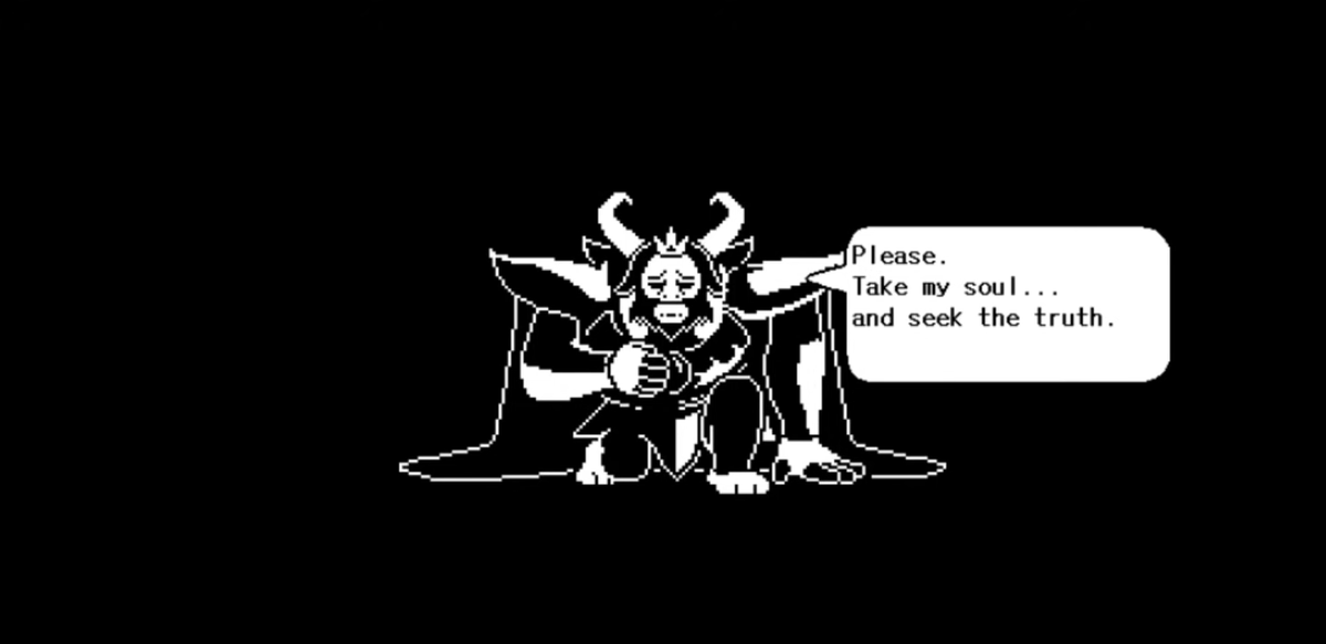 Under certain circumstances, you can get Asgore to commit suicide after his battle.
You must have killed Flowey in a previous run of the game, then spare Asgore.