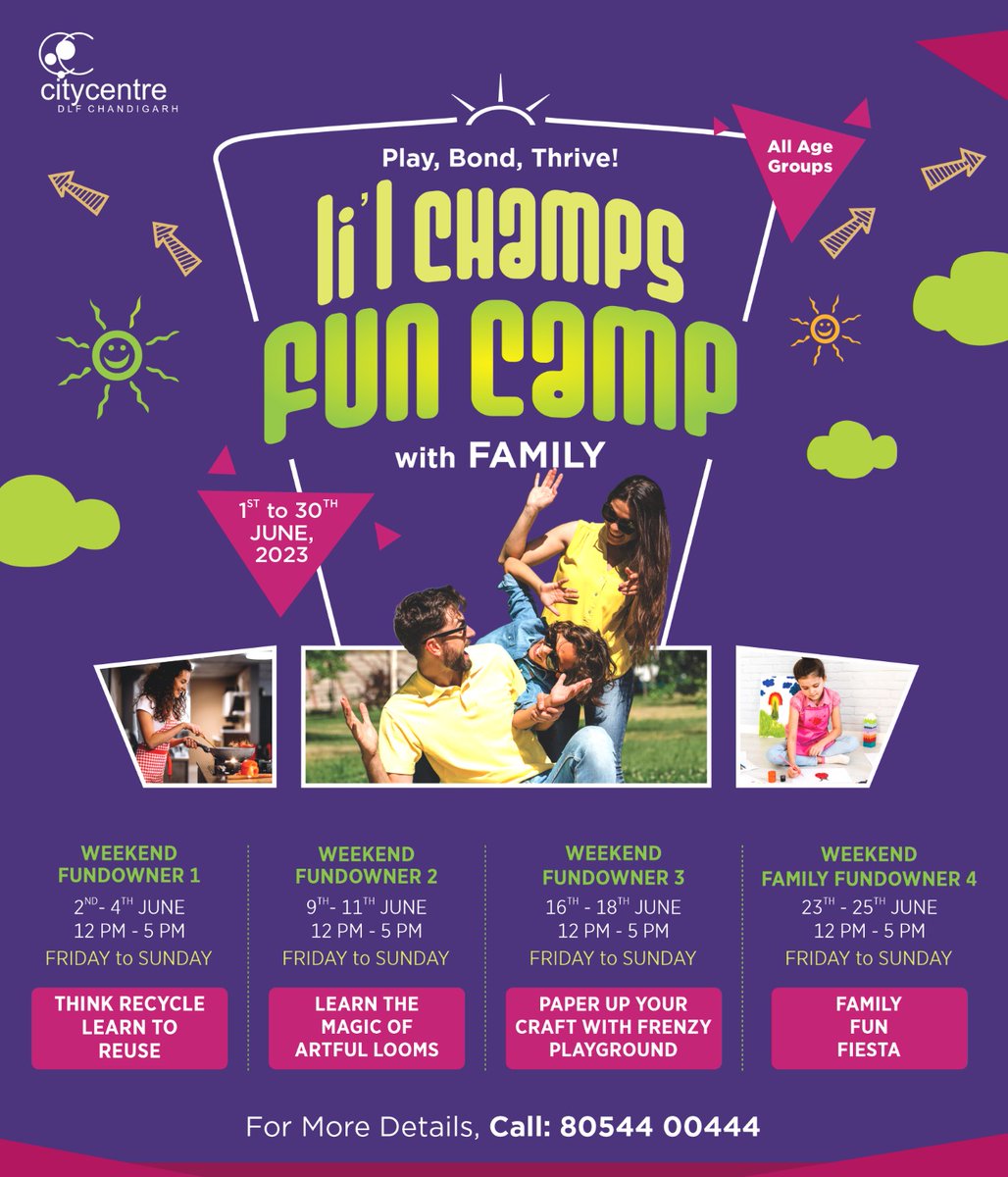 Get ready for a month filled with Laughter, #FunGames, Amazing Art & Craft activities & celebrate #Heartwarmingmoments with your Family.  
Join us from June 1, 2023 to June 30,2023 & let the magic of our #LILCHAMPSFUNCAMP create #UnforgettableMemories for you and your loved ones!