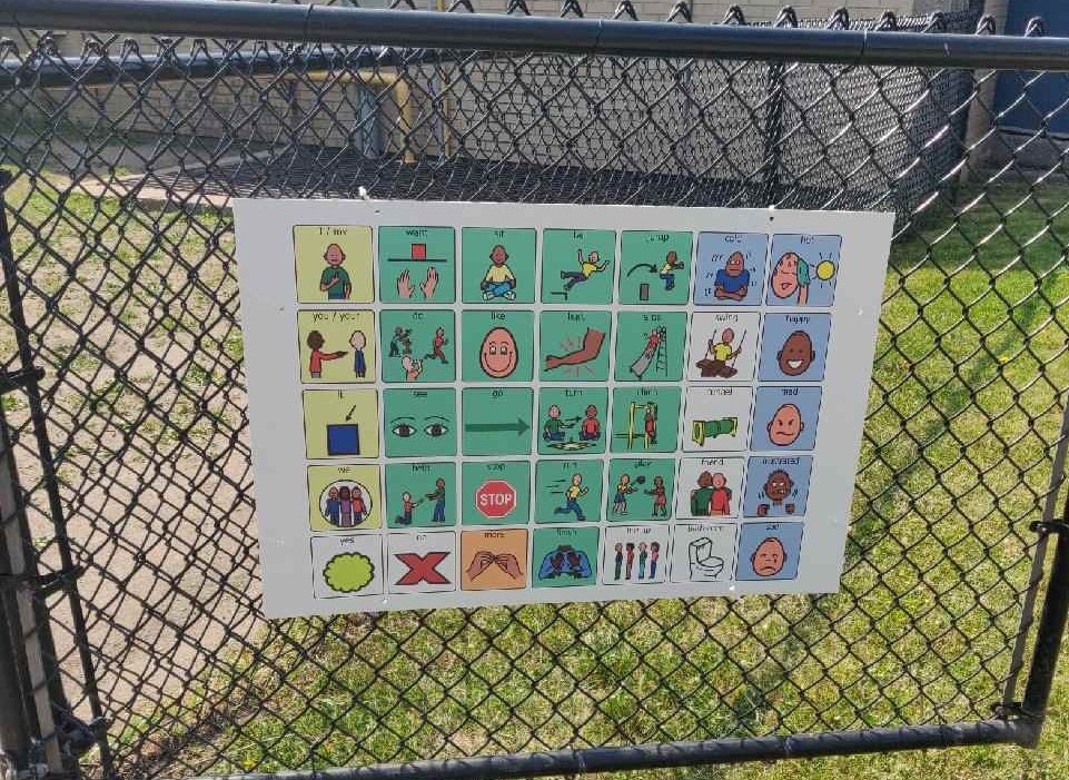 Check out our latest addition to our play yards- Communication Boards! Helping support all of our Flames interact & connect with their peers through play @OCDSB @RegLavergne