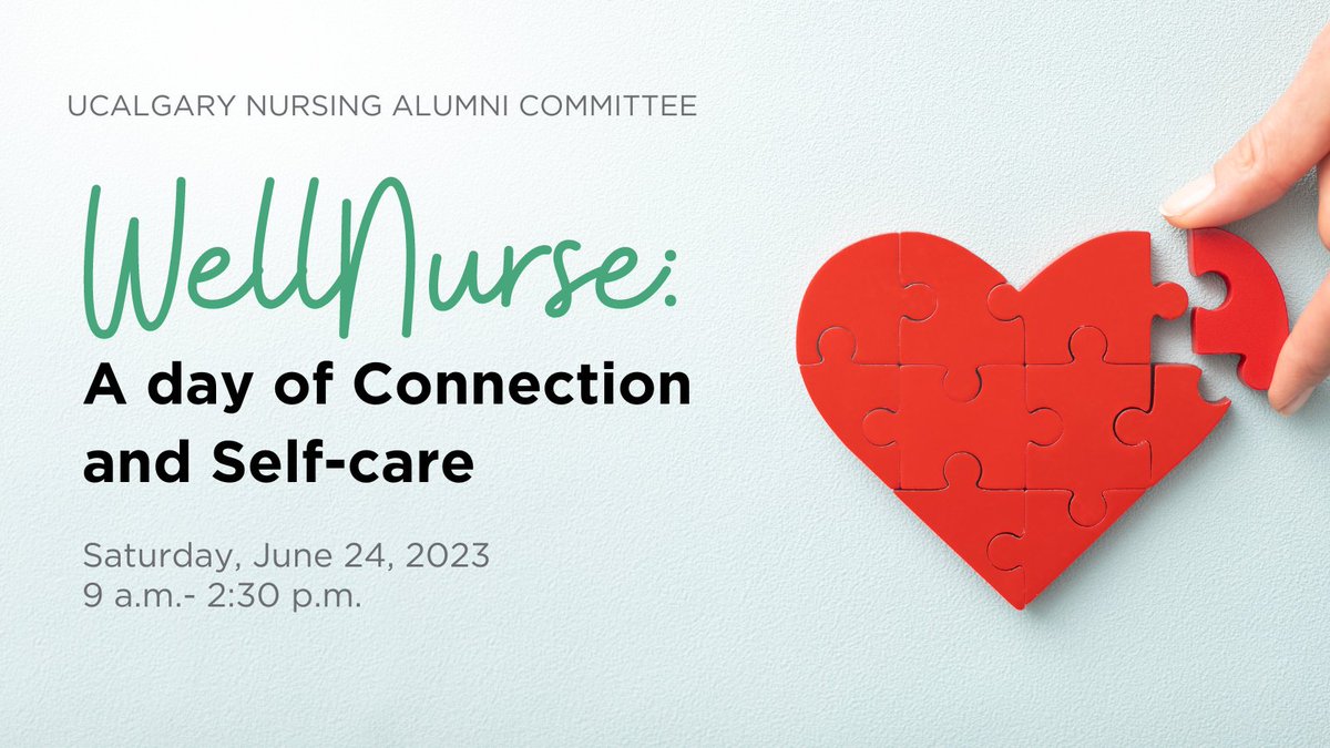 UCalgary Nursing alumni, faculty, staff and students - rejuvenate your mind, body, and soul and join us for WellNurse on June 24!  Take in free sessions to improve your health through spiritual and physical wellness. RSVP by June 15.  ow.ly/IAFh50OCveS