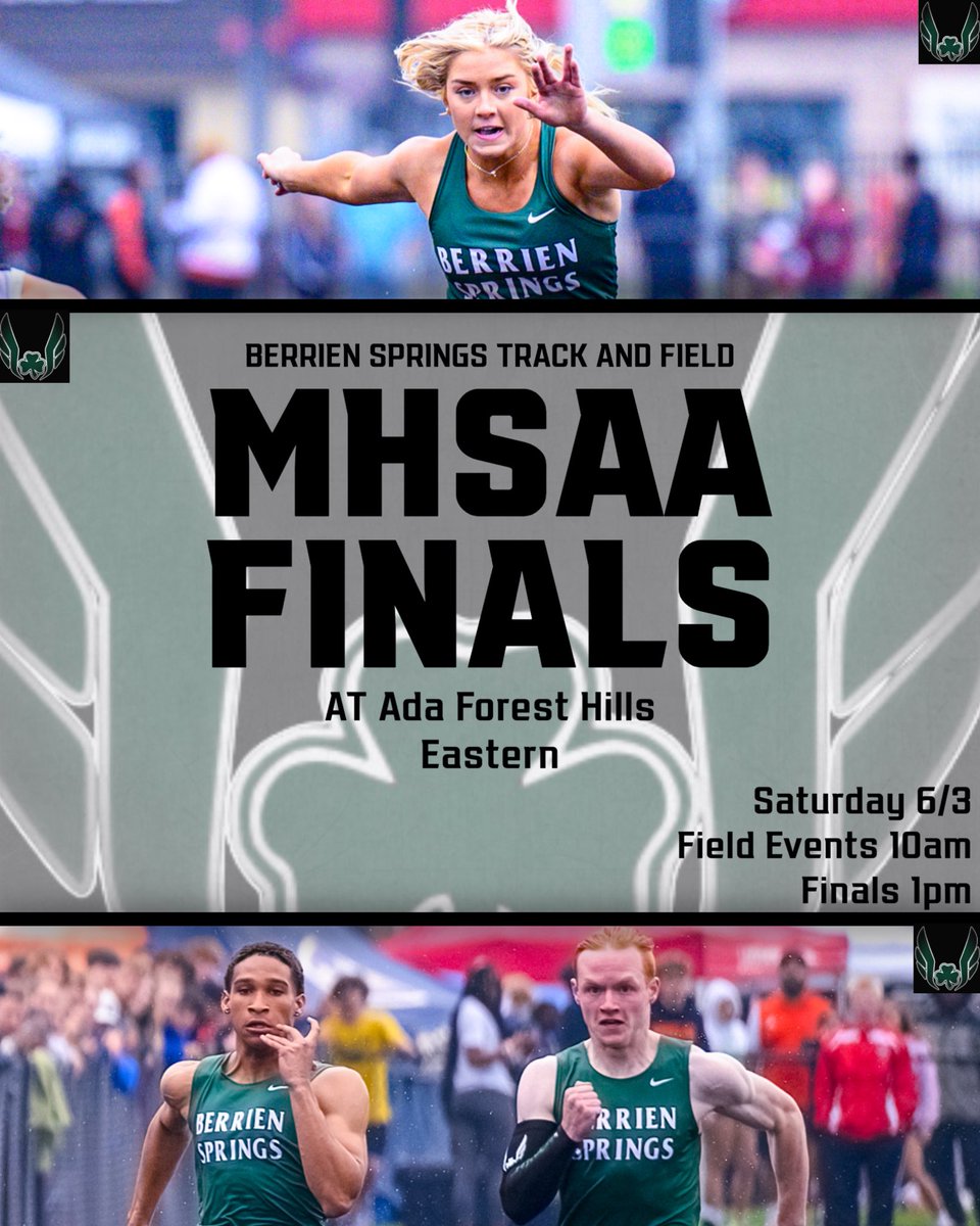 BerrienSports's tweet photo. Boys and Girls Track teams head to Ada Forest Hills Eastern on Saturday to run for the MHSAA state championship. The boys are the defending champions and are looking to go back-to-back. https://t.co/wdJSpMk3S8