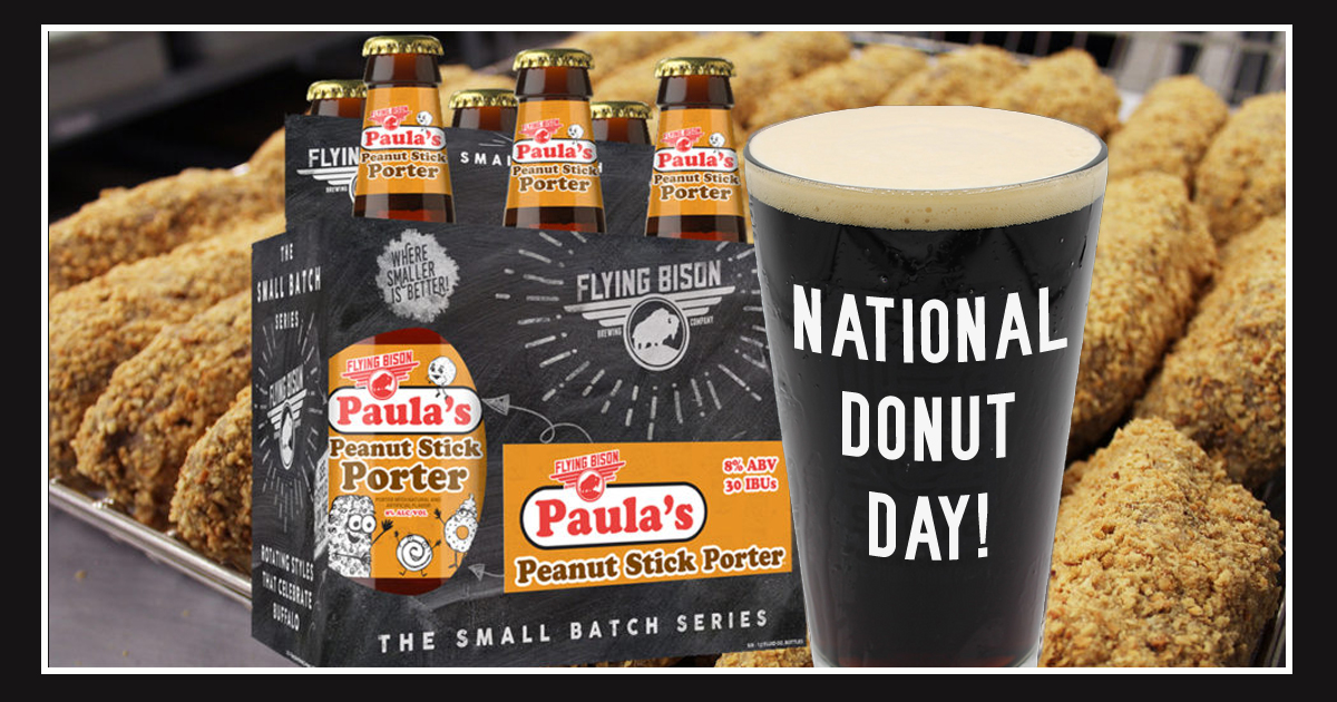 Happy National Donut Day!  If you haven't already, celebrate with a sweet treat from Paula's Donuts, our Larkinville neighbors and inspiration for Peanut Stick Porter!