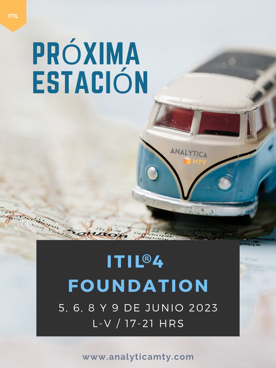 Taller de Certificación: ITIL 4 Foundation

Fecha y horario: 5, 6, 8 y 9 de Junio 2023 (17-21 hrs)

Cupo limitado

Pregunta por nuestra PROMO de JUNIO

#itil4foundation #itil #itsm #itservicemanagement #certificacion