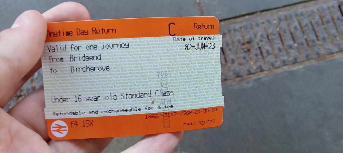 Might be a bit hard to see but the guard on board the train I took from Bridgend to Cardiff gave my ticket a hole punch 

Nice