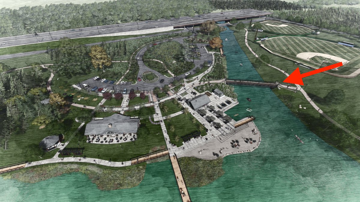 Today, the bridge was placed on the north end of Summit Lake. It is a big step for the trail around the lake, which will open to the public by end of summer. Hooray!! Part of <a href="/AKCivicCommons/">Akron Civic Commons</a> <a href="/CivicCommonsUS/">Civic Commons US</a>. Proudly funded by <a href="/AkronOhioMayor/">Mayor Shammas Malik</a> <a href="/knightfdn/">Knight Foundation</a> and many more partners.