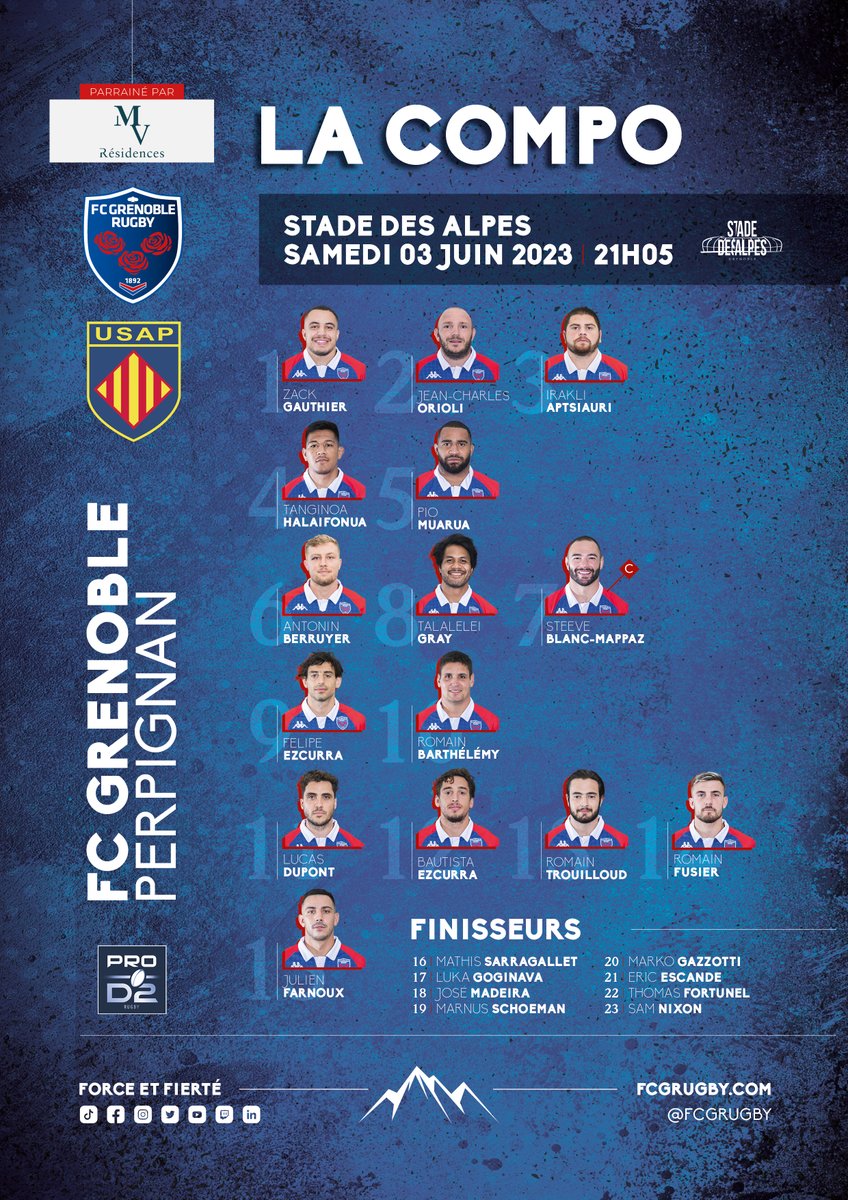 🏟️ La compo’ pour le #TOP14AccessMatch🔥

👉 retour de blessure pour Bautista Ezcurra 👏
#TOP14AccessMatch #FCGUSAP #AllezFCG