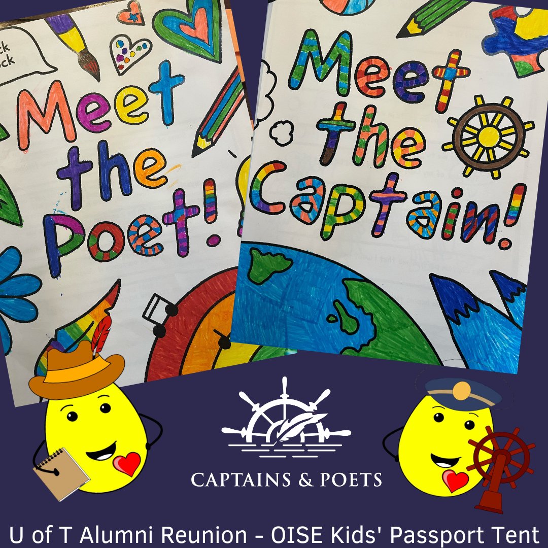 Hey @uoftalumni! Join us tomorrow at the @OISEUofT @OISEAlumFriends Kids' Passport Tent for some fun activities. Discover your inner Captain and Poet. #UofTReunion 9am-12pm