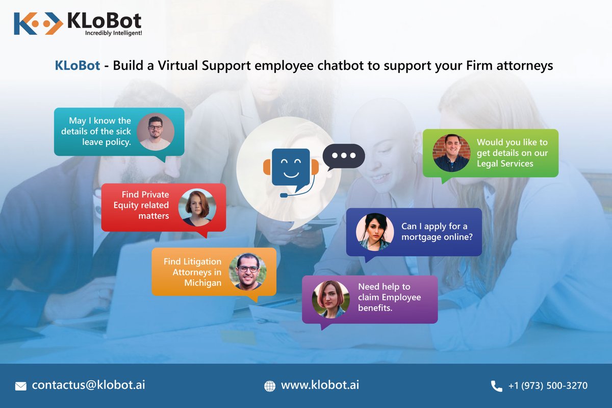 Powered by KLoBot, your Chatbot Virtual Support Employee can be built by using no-code-a Do-It-Yourself AI Chatbot Builder

youtube.com/watch?v=gt4ktp…

#chatbot #chatbots #legalops #legaltech #lawtech #legal #ai #lawfirm #legalfirm #law #innovation #intelligence #it #itsolutions