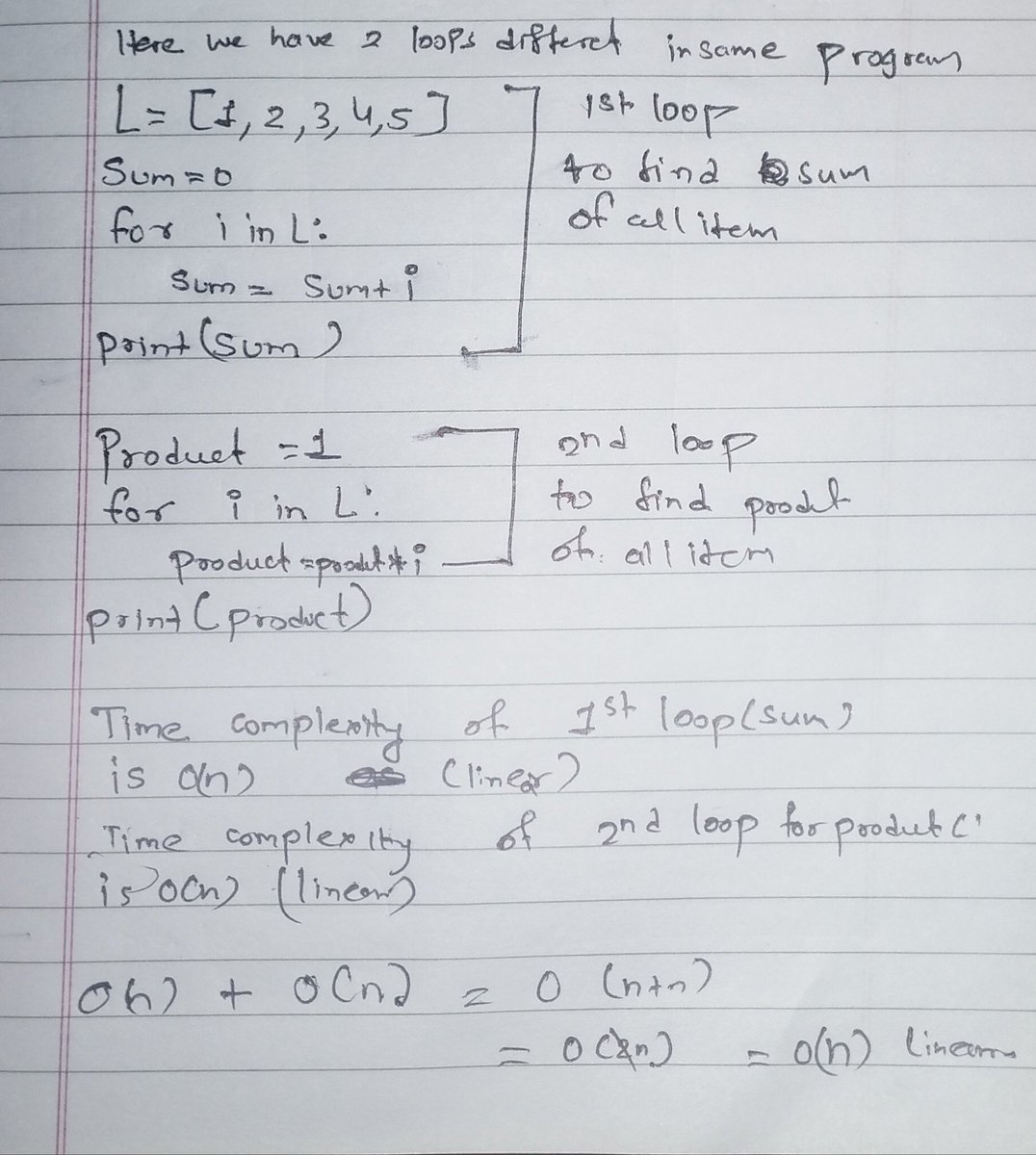 MeShady__'s tweet image. Day2:
It's June 2. Today I learnt about why big O Notation is used in industries and done some examples to find out order of growth of some snippet codes.
#60dayschallage.
#day2 #DsawithPython
#LearningWithLeapfrog