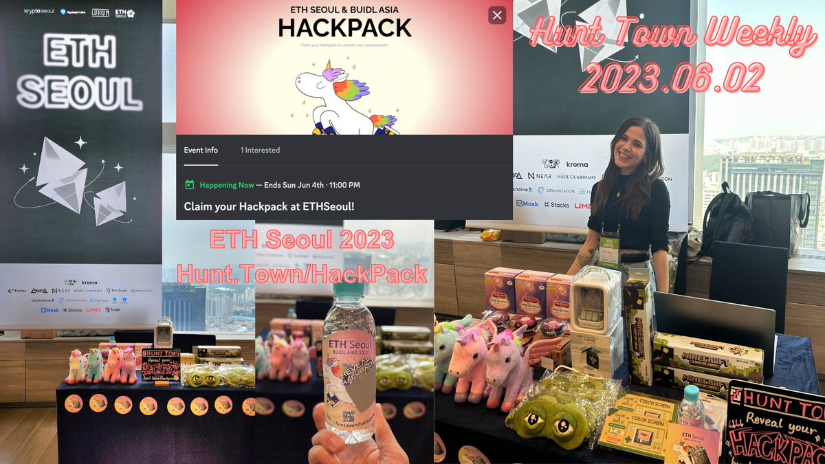 steemhunt's tweet photo. [Hunt Town Weekly 2023.06.02]
1/🚀 Kicking off June with ETH Seoul 2023 @eth_seoul_  with https://t.co/mESEWDWBPB and a whole lotta growth. #ETHSeoul #HuntTown #HackPack https://t.co/PMeCjrXIUc