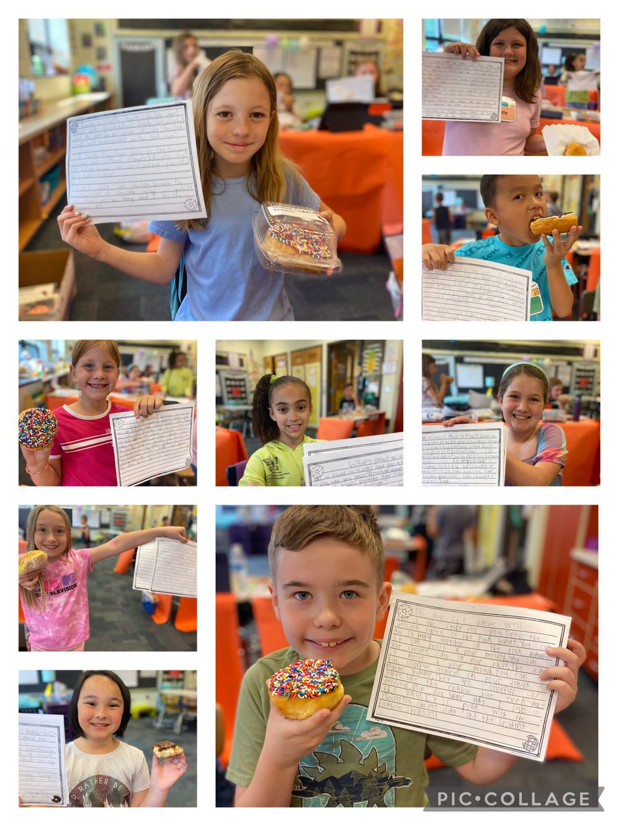 MrsPrudente's tweet photo. Highland 3rd graders celebrated Donut Day with a delicious surprise - custom donuts from Weiser’s Markets based on their opinion writing about the best donut ever! 🍩 @GoMounts @Mr_Esbenshade #mountaineermoments https://t.co/b1WiNpeJWf
