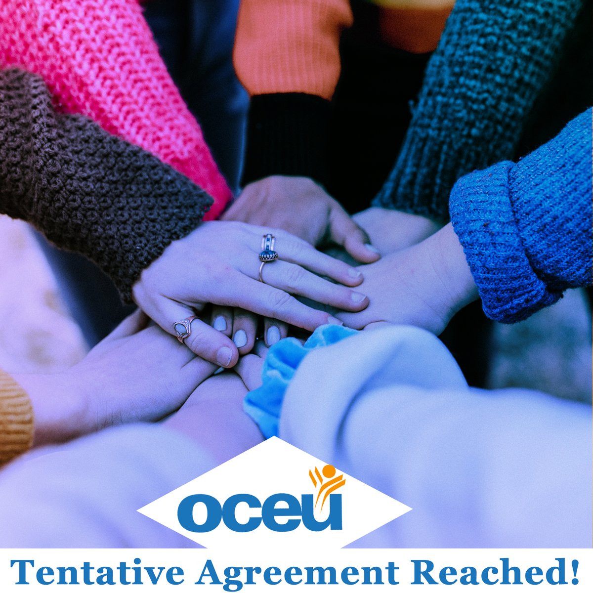 Your strong support helped our bargaining team avert a strike and reach a tentative agreement with the employer. The respective teams have worked into the morning hours since Monday to achieve this.

Login to our portal oceu.ca to see the details.

#OCEU