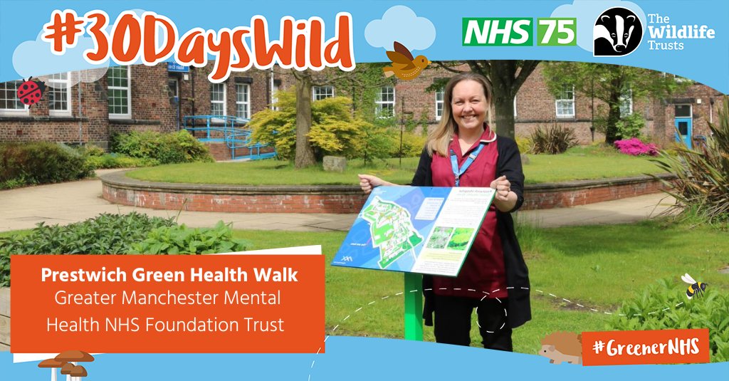 Day 5⃣of #30DaysWild and #WorldEnvironmentDay! 🚶‍♂️🌳🍃 Today we are featuring the Green Health Walk at @GMMH_NHS The walking route allows staff, patients, and visitors to explore and enjoy the benefits of greenspace and exercise. gmmh.nhs.uk/press-releases… #GreenerNHS