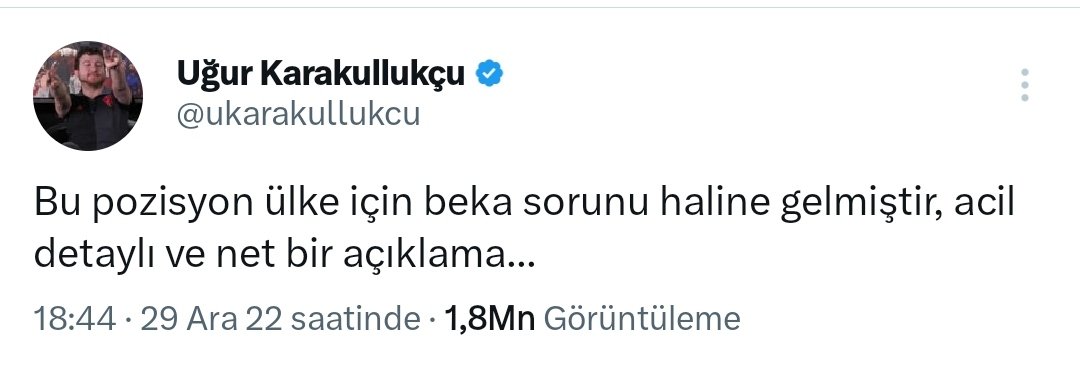 @ukarakullukcu Fenerbahçe için beka sorunu olan pozisyon hiç yokmuydu bu sene tweet atmadın
