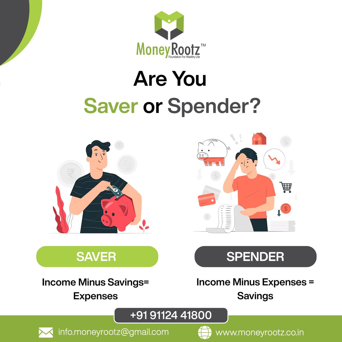 moneyrootzin's tweet image. Are Your Saver or Spender?

Saver - Income minus saving = Expenses

Spender - Income Minus Expenses = Savings

#saver #spender #saving #investing #spending #money #savemoney #expenses #income #regularincome #cashflow #financialknowledge #teammoneyrootz #moneyrootz