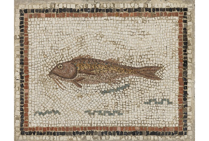 Happy National Fish & Chip Day 
Rare Roman Fish’n’crinklecut chips mosaic
#NationalFishandChipDay #FishandChipDay #FishandChips