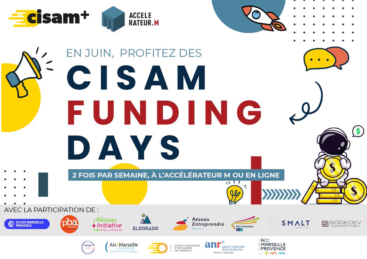 « Comment séduire un Business Angels » 🤔 ⤵

Retrouvez nous le 5 juin à 10h à la 1ere édition des « CISAM Funding Days », une série de conférences et d’ateliers sur le financement organisée par L’Accélérateur M et la CISAM 💸 🚀

share.hsforms.com/1YIxJLtHRRnCkM…