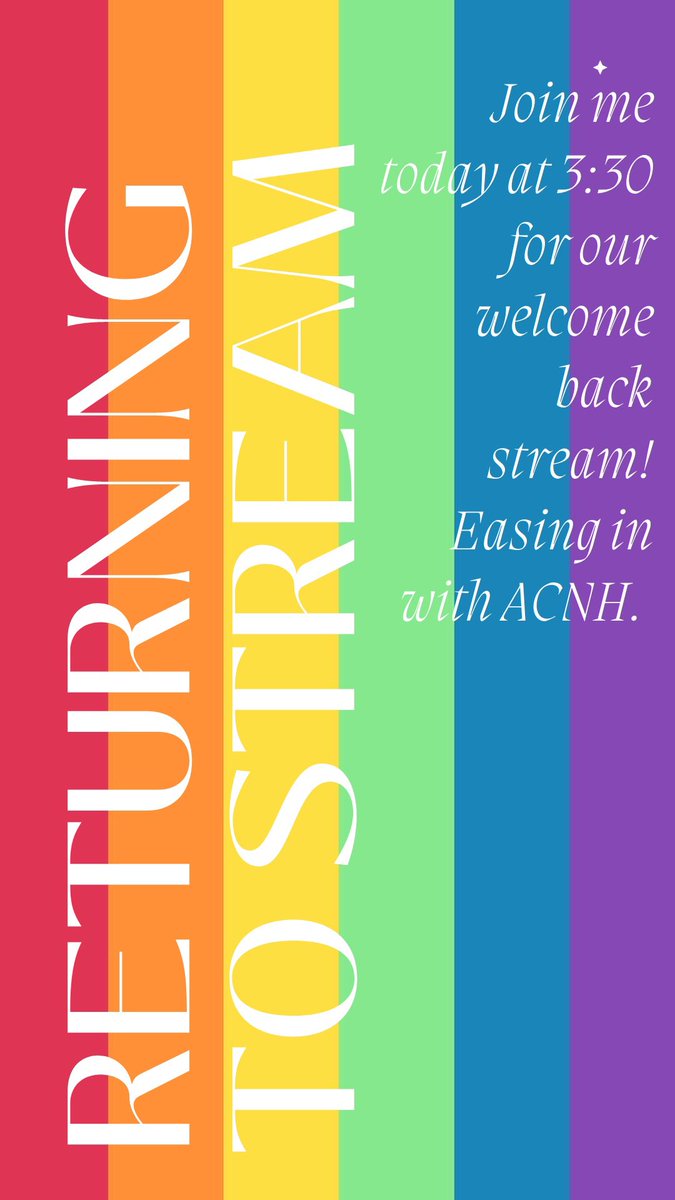 Join us at 3:30 EST for a Return to Stream celebration! twitch.tv/lunareyx