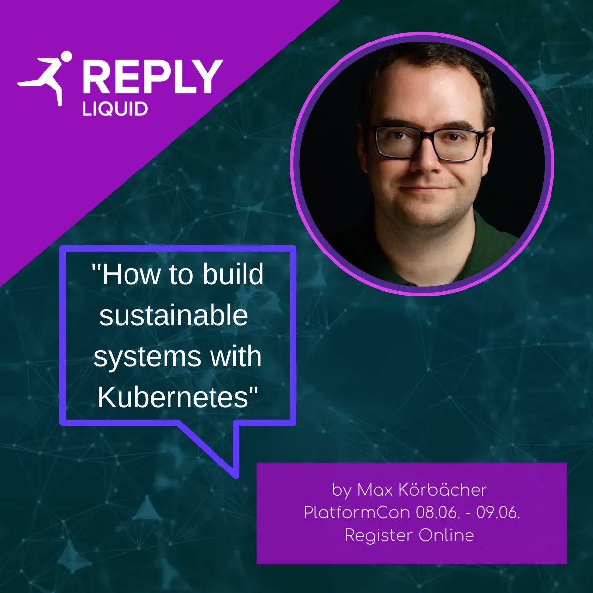 Learn to build sustainable Kubernetes systems with @mkoerbi.
Join his talk at PlatformCon by registering here: buff.ly/3WL0Y54
We are looking forward to see you.

#LiquidReply #K8S #platformengineering #Sustainability