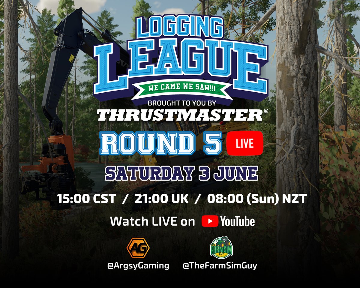 #loggingleague is back this Saturday for the final round of the regular season, see who's going to take the honors, and qualify for the finals in July. #farmingsimulator22 #fs22