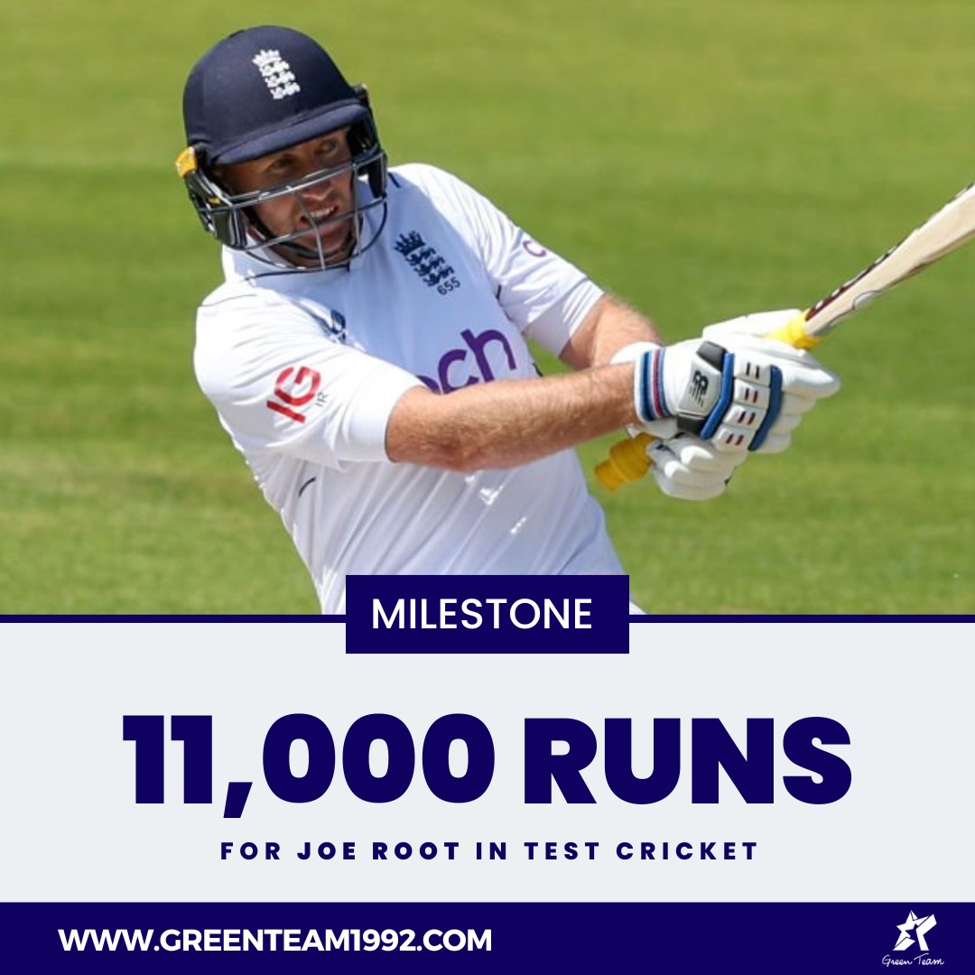 After scoring his 58th fifty in the format, Joe Root crossed 11,000 runs in Test cricket as he became the 2nd ENG player and 11th Test batter to achieve this feat.

#ENGvIRE | #Cricket |  #GreenTeam | #OurGameOurPassion | #KhelKaJunoon