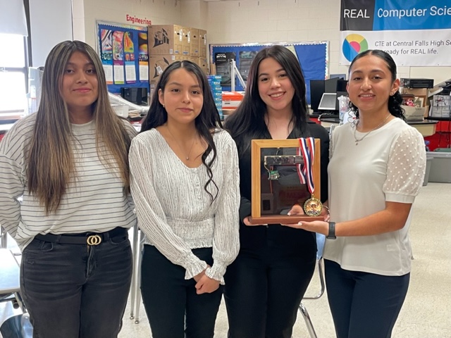 #Congratulations! to @CFSchoolsRI  HS students Ashley, Berenice, Gabriella, and Ariana, aka Team TREAT and advisor @AlisonJMurray  for winning #FirstPlace at the first annual #RIMESA state #Engineering #Design competition. They represent #RI at the @mesa_usa national competition.