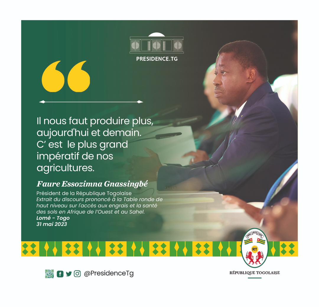 #PresidenceTogolaise 🇹🇬
#FoodSecurity