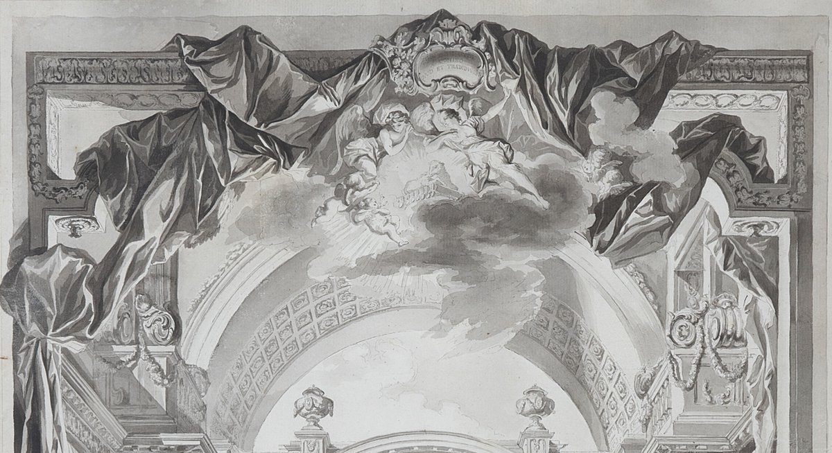 Diseño para un Monumento de Jueves Santo, de Luis Paret y Alcázar (ca. 1780-82). Una de las piezas estrella (no sólo por el precio, 100k) de la próxima subasta de @alcalasubastas