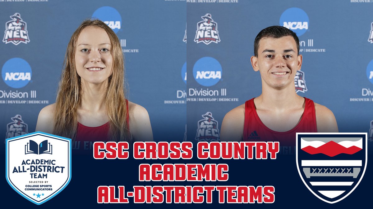 Finley, Keresey Named to CSC Cross Country Academic All-District Teams bit.ly/45LigU0 @NEC_XC @NewEngCollege
@NECCathletics @AcadAllAmerica #GoGrims #Forward