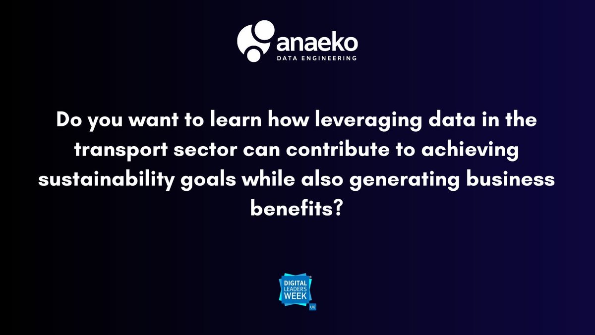 If so, then join us on the 21st of June for an insightful event exploring the transformative power of data in the transport sector.

Learn More | hubs.la/Q01S5stM0

@DigiLeaders #Dlweek
