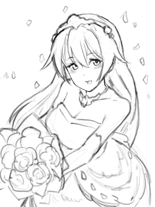 結婚式のこと考えたらお父さん泣きそうになっちゃたな #アリスギアお絵かき