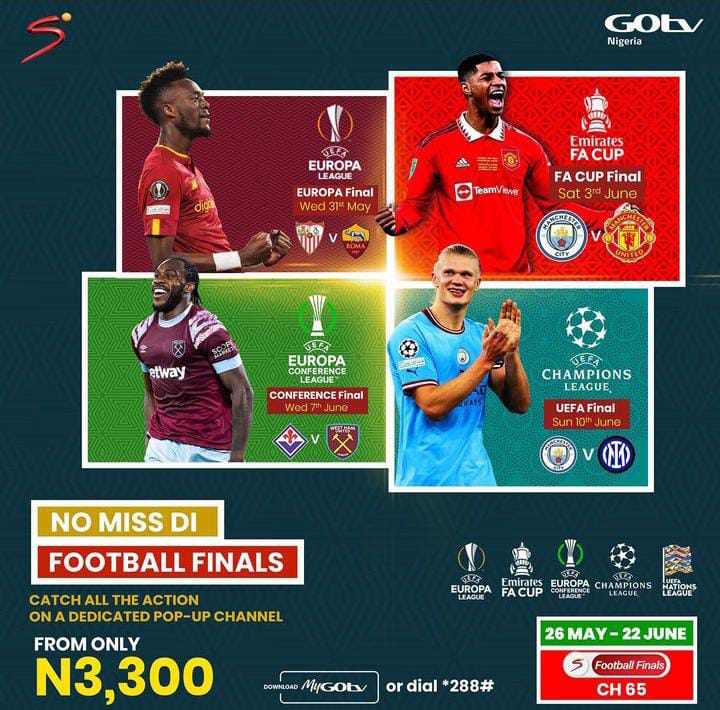 Tomorrow, Man United & Man City go all out at Wembley when they play for the #FACup. 

Tune in to GOtv Ch.65 at 3pm to watch them battle it out! Remember to download the #MyGOtvApp to stay connected to quality entertainment.