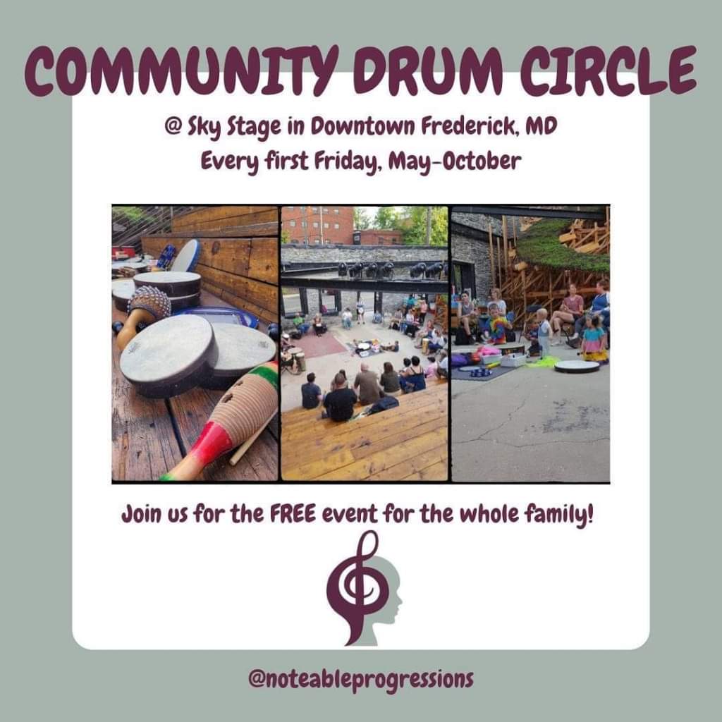 Happy Friday! Kick off your weekend with family fun at Sky Stage today! Join @FredCoLibrary for a "School's Out" kids' dance party at 2pm, or #NoteableProgressions for an interactive community drum circle at 5:30!